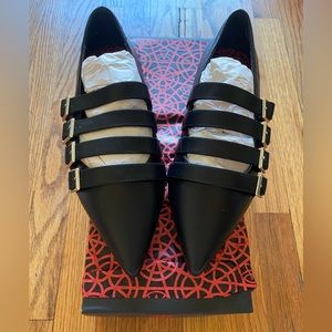 NEW Strange Cvlt coven flats black 8 buckle straps 🖤
